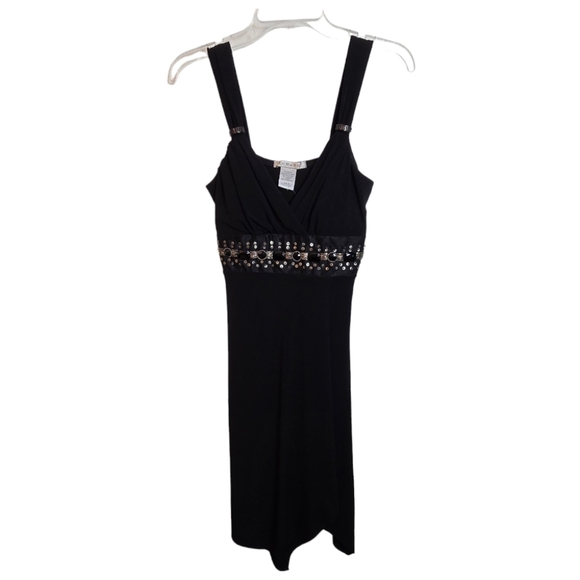 La Belle Dresses & Skirts - $5 Labelle Womens Beaded Asymmetrical Fitted Top Sheath Dress Black Medium